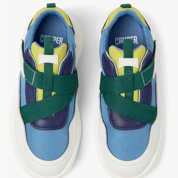 NEW Camper Sneakers White Blue Green Velcro Size EU36/US5.5-6 - Picture 4 of 6